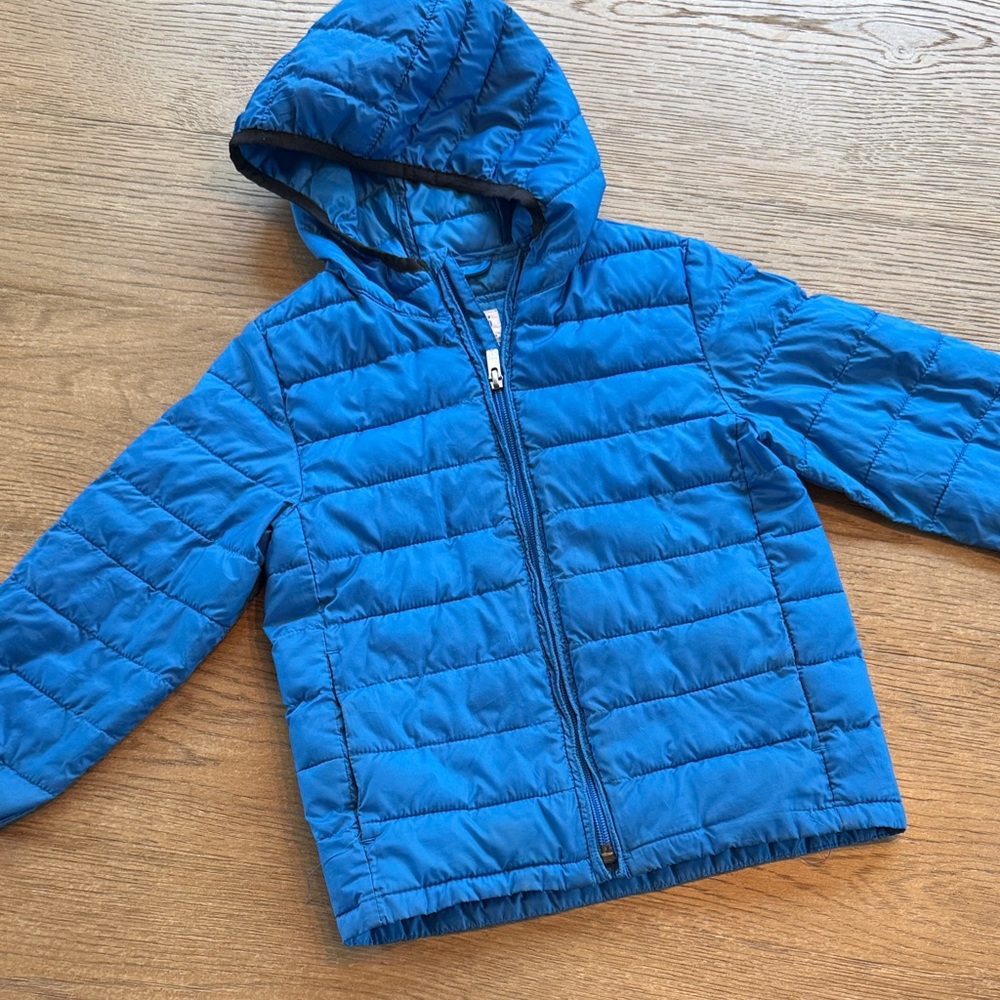 GAP Blue Quilted Hooded Puffer Jacket